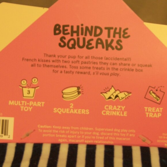 Bark Mi Amour Macarons Dog Toy in Black and Pink - Picture 6 of 6